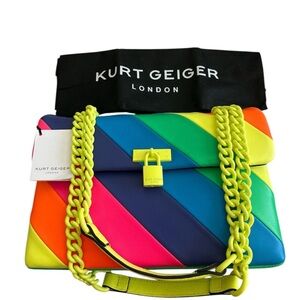 Kurt Geiger Multicolor Shoulder Bag with Neon Chain